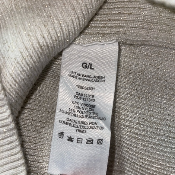 like new!! Dynamite champagne glitter ribbed tube top - Picture 5 of 6